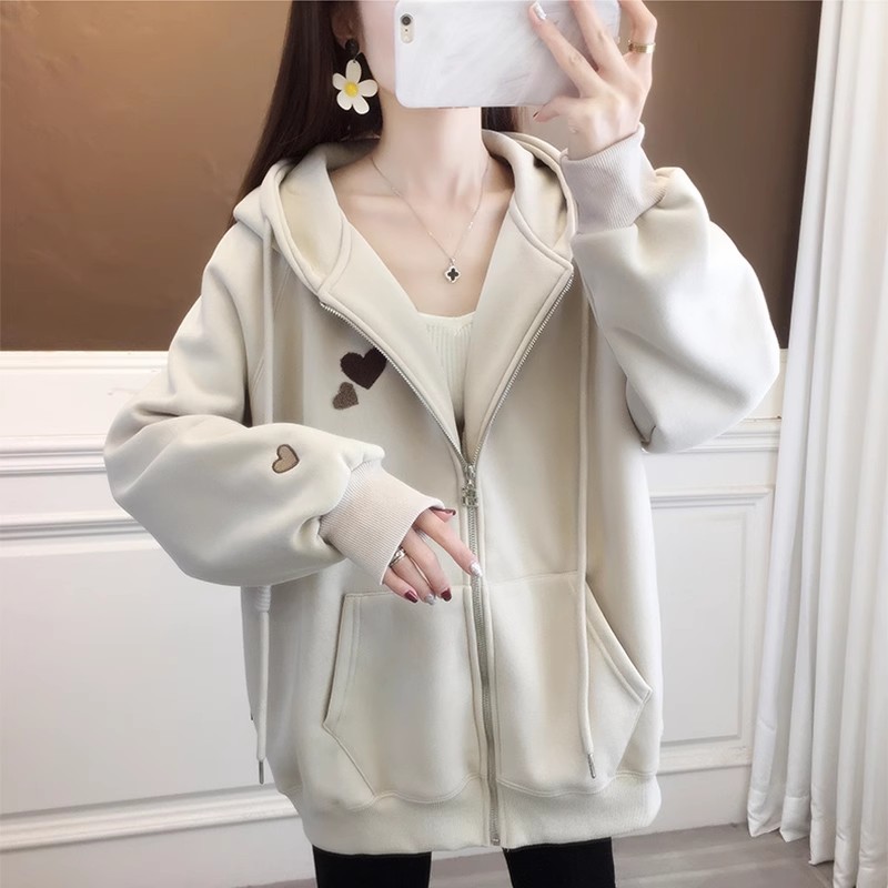 设计感小众开衫连帽卫衣女秋冬季