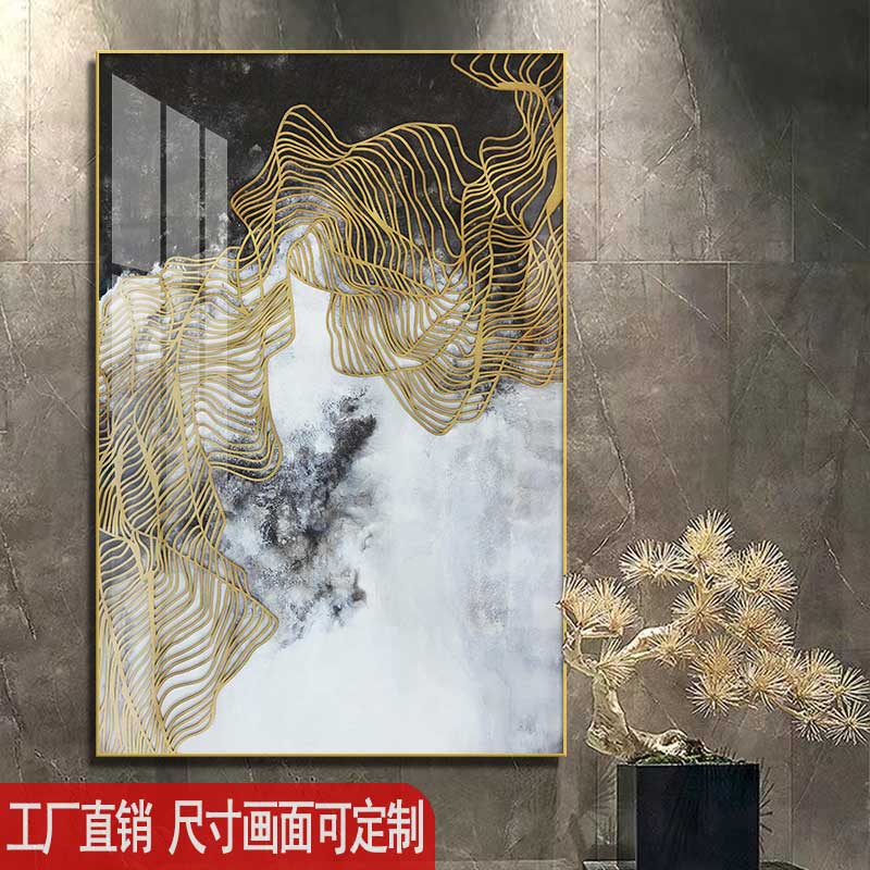 新中式酒店大堂大厅装饰画茶室背景墙玄关画民宿房间软装挂画定制