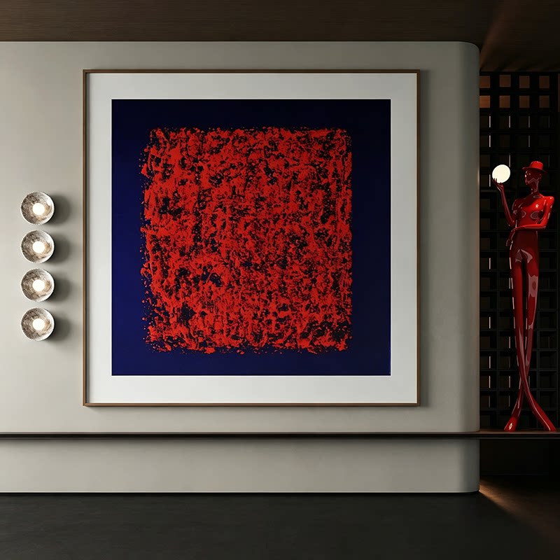 意式极简过道玄关装饰画砂岩肌理新款客厅挂画高档酒店背景墙壁画