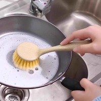 【限秒1】廚房清潔洗碗刷可掛式不沾油長(zhǎng)柄小麥秸稈洗鍋刷洗碗