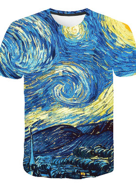 3D Printed Vision Crew Neck Short Sleeves3D 打印视觉圆领短袖