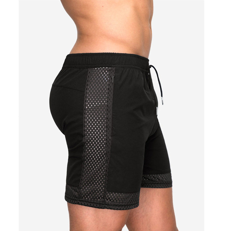 松紧系绳纯色运动短裤Elastic rope solid color sports shorts