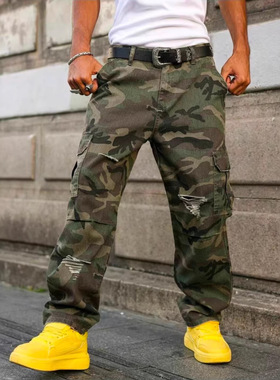 Men's mid waist multipocketcasualpants男士中腰多口袋休闲长裤
