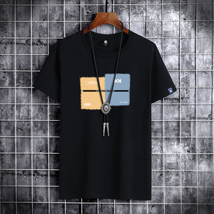 men's round neck plus size casual t-shirt bottoming shirt