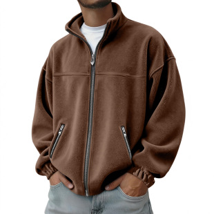 Stand up collar zipper casual jacket for men立领拉链休闲外套