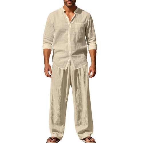 Long sleeved shirt and pants casual suit长袖衬衫长裤休闲套装