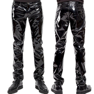Faux Leather Cycling Waterproof Biker Street Pants男士长裤