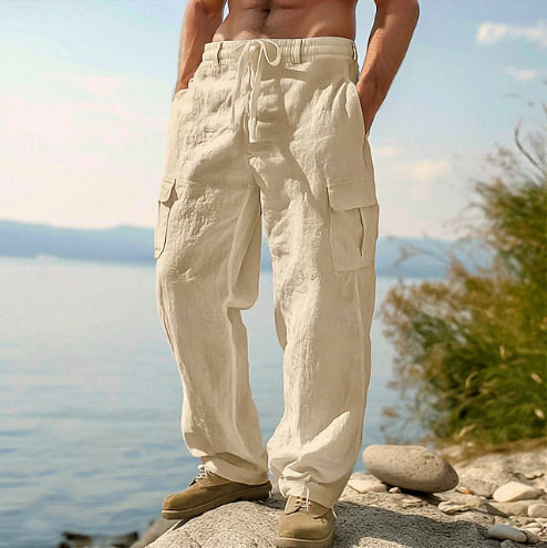 男士多口袋休闲阔腿裤Men's multi pocket casual wide leg pants