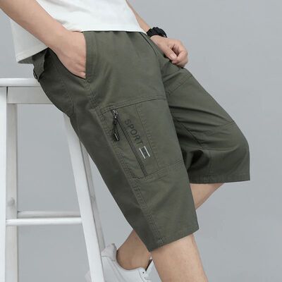 Casual loose zipper workwear shorts男士休闲宽松拉链工装短裤