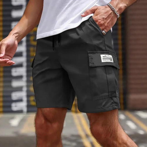 纯色中腰系绳短裤男Solid color midwaistdrawstringshortsformen