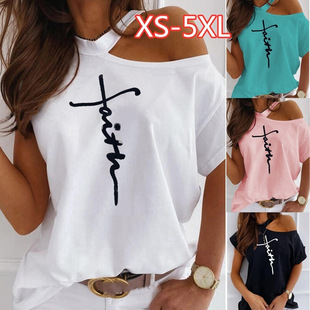 Short Sleeve T-Shirt Fashion Ladies Street Casual White Top