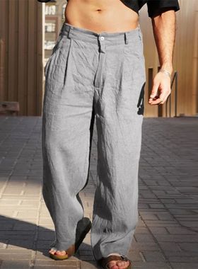 Wrinkled wide leg breathable jogging pants褶皱阔腿透气慢跑裤