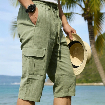 男士多口袋休闲七分裤Men's multi pocket casual cropped pants