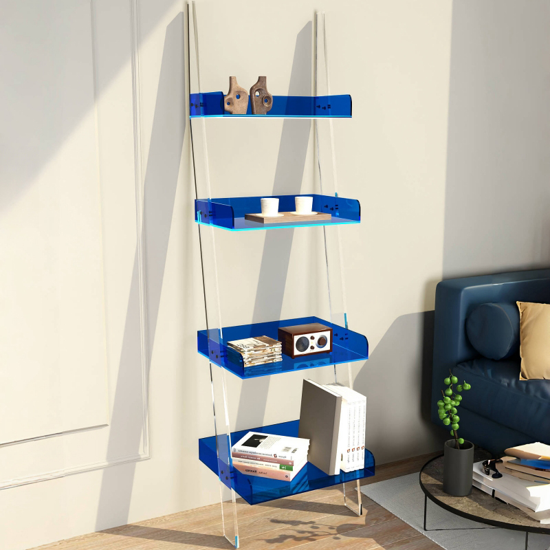 落地靠墙书报架极简风阳台花架子亚克力多层置物架网红书刊杂志架
