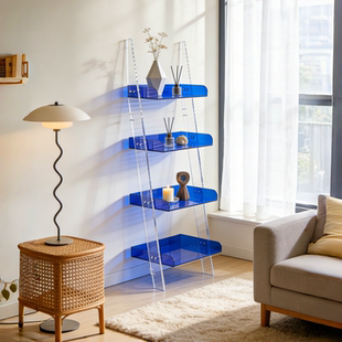 落地靠墙书报架极简风阳台花架子亚克力多层置物架网红书刊杂志架