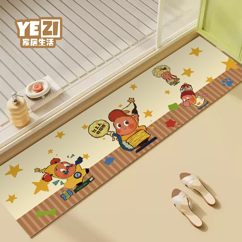 星星人门槛石长条浴室防滑地垫