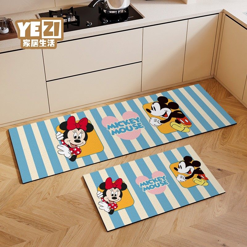 新款厨房专用地垫防油防滑脚垫可爱米奇吸水皮革地毯可擦免洗防油,居家布艺,厨房地垫,淘宝优惠券,粉丝福利购,淘宝优惠卷