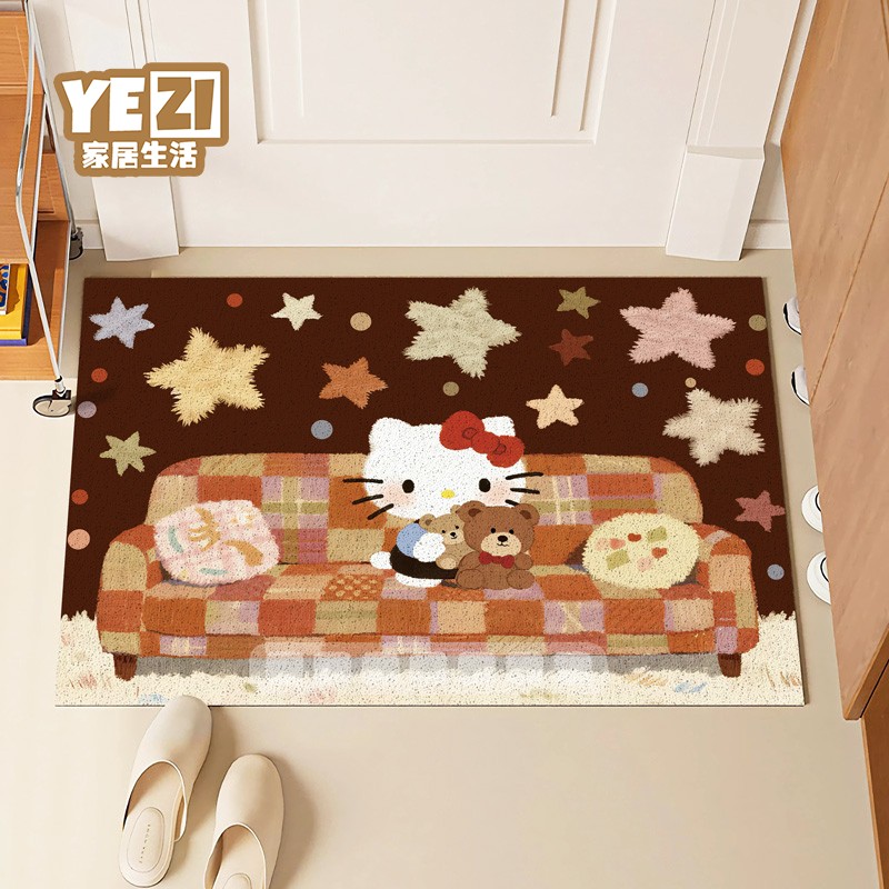 凯蒂猫复古入户门玄关防滑地毯