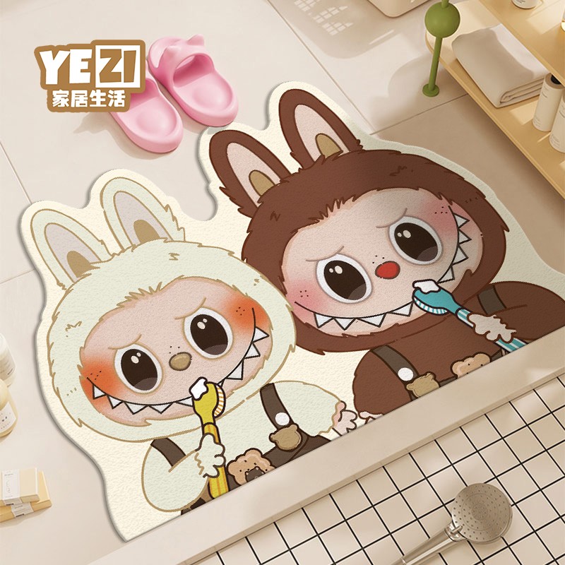 拉布布刷牙浴室地垫吸水速干脚垫