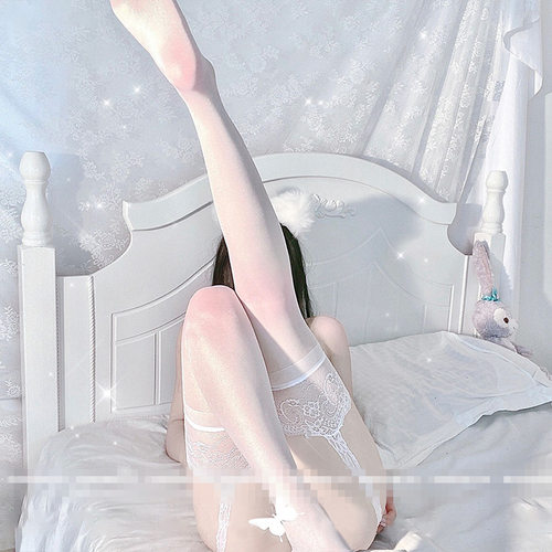 日系性感白色蕾丝一体式吊带袜女
