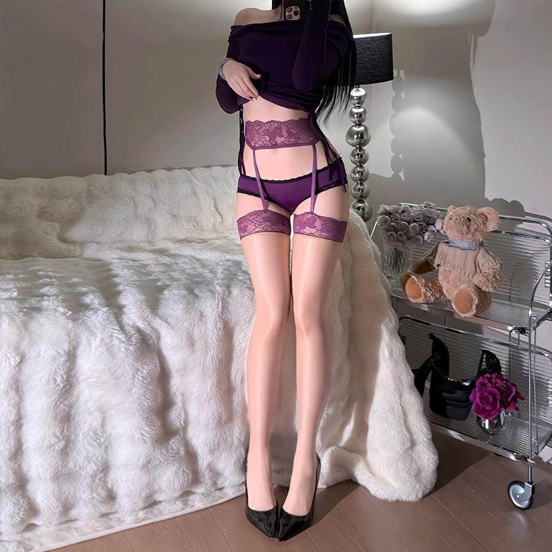 极光袜性感油亮一体蕾丝长筒超薄过膝超薄情调黑丝白丝女吊带丝袜,女士内衣/男士内衣/家居服,长筒袜,淘宝优惠券,粉丝福利购,淘宝优惠卷