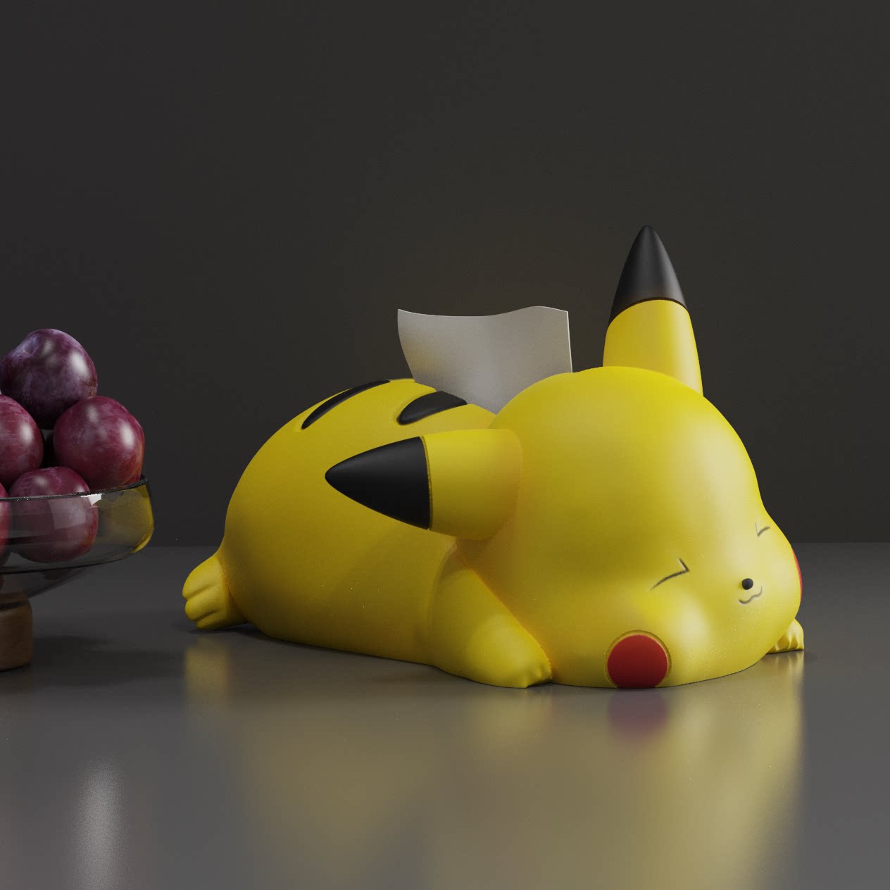 皮卡丘创意纸巾盒桌面摆件可爱趴姿睡眠家居卧室客厅宝可梦抽纸盒