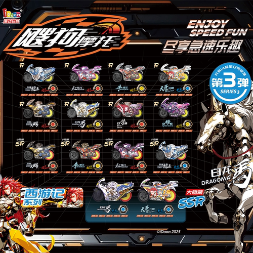 飕狗摩托车玩具第3弹西游记系列天蓬白龙马盲盒儿童惯性飞车男孩