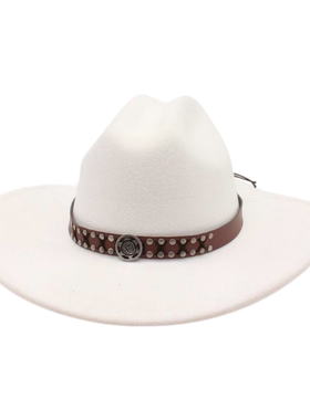 礼帽英伦复古爵士帽大沿男女帽西藏帽子黑色质感柔软西部牛仔