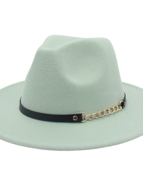 欧美新款爵士跨境呢帽欧美麂皮绒民族风毡帽复古毛呢时尚礼帽毡帽