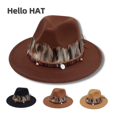 舞台礼帽民族风羽毛装饰锅庄舞