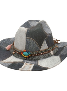 藏族礼帽男女广场舞蒙古帽防晒帽爵士舞大帽檐西部牛仔帽旅游