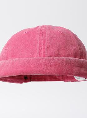 嘻哈时尚牛仔棒球帽百搭没有帽檐的帽子新款瓜皮帽水洗地主帽