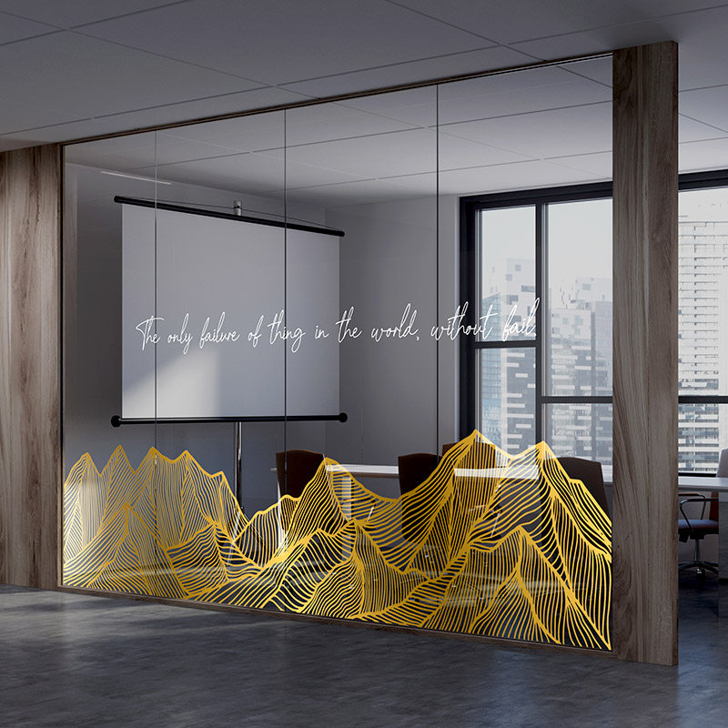 办公室创意山峰背景墙玻璃贴画新能源汽车展厅橱窗酒店网咖静电贴,家居饰品,玻璃膜/贴,淘宝优惠券,粉丝福利购,淘宝优惠卷