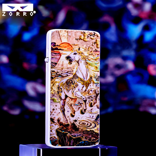 佐罗超薄龙马精神立体浮雕打火机
