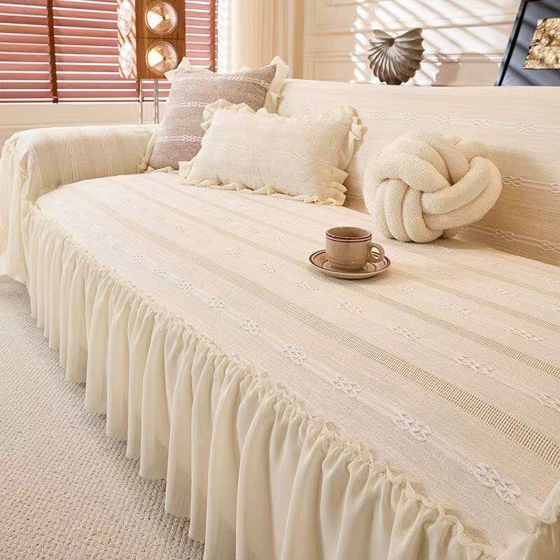 新中式中古风沙发盖巾一片式轻奢高级感四季通用直排沙发套罩盖布