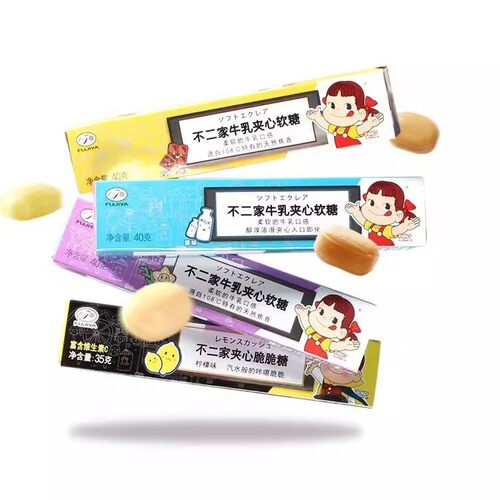 不二家牛乳夹心条糖软糖35g
