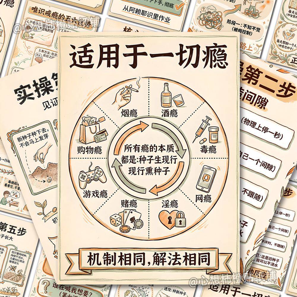 18张图解装饰贴画唯识学戒瘾的智慧贴纸国学传统文化易经智慧知识