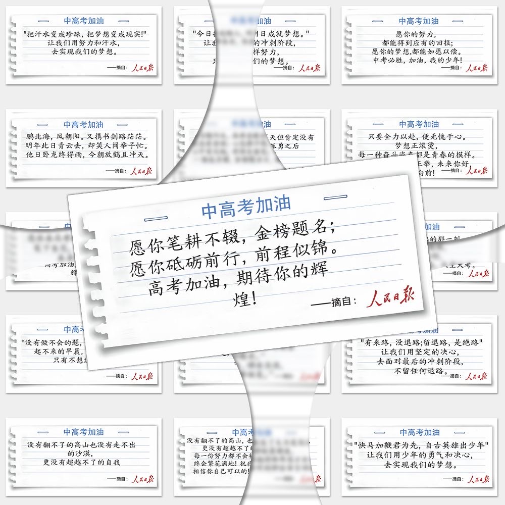 96张中高考加油】贴纸祝福语励志文案中高考生简约装饰手账本贴