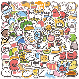 卡通mokmok贴纸200张可爱涂鸦insdiy手账本装 饰贴纸小清新手机壳