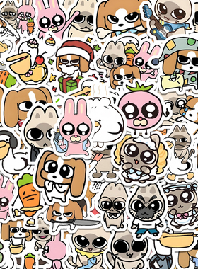 爆款153张暹罗厘普沙雕表情包贴纸胡萝卜秀珍比格多栋张田中防水