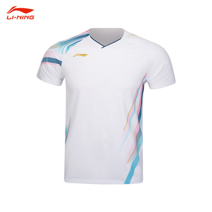 李宁羽毛球服2025夏季新款大赛服国际球星系列比赛训练运动服T恤