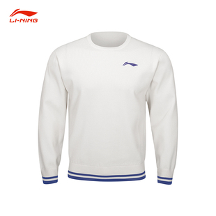李宁羽毛球系列编织衫春秋冬无帽套头长袖针织圆领针织衫毛衣