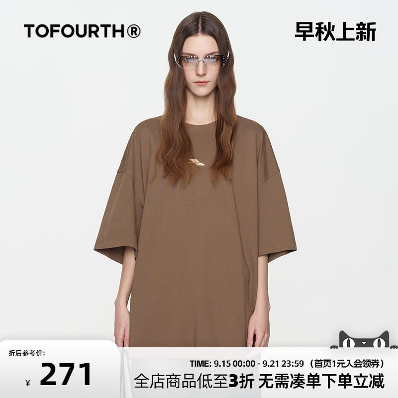 基础简约印花宽松短袖tTOFOURTH