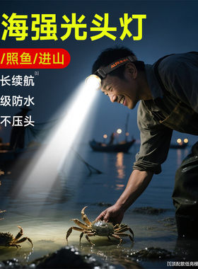 奥克斯赶海专用头灯螃蟹新款强光超亮头戴式防水锂电耐用户外品牌