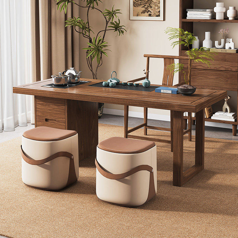 现代简约风实木茶桌椅组合2026新款家用阳台茶桌茶椅茶台套装
