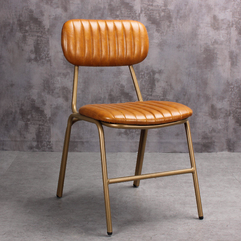 酒吧咖啡厅椅子北欧家用复古怀旧铁艺靠背凳子休闲椅子工业风台椅