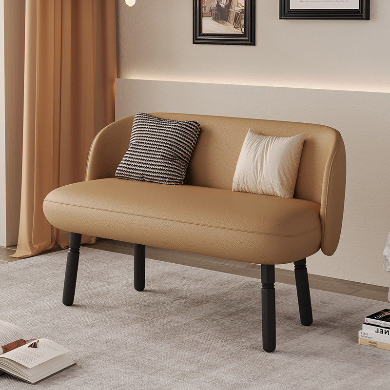 公寓网红小型法式复古双人真皮卧室小沙发椅中古风客厅2025新款