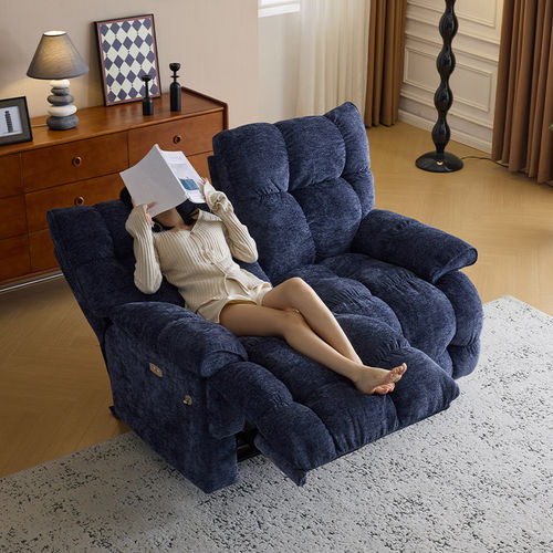 现代简约电动沙发椅 小户型双人躺椅可躺平按摩 0靠墙设计