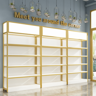 超市货架置物架多层隔板展示架陈列柜美容院护肤品展架产品展示柜