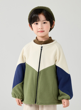 新款男童摇粒绒罩衣长袖秋冬季加厚保暖防脏宝宝吃饭围兜外穿护衣